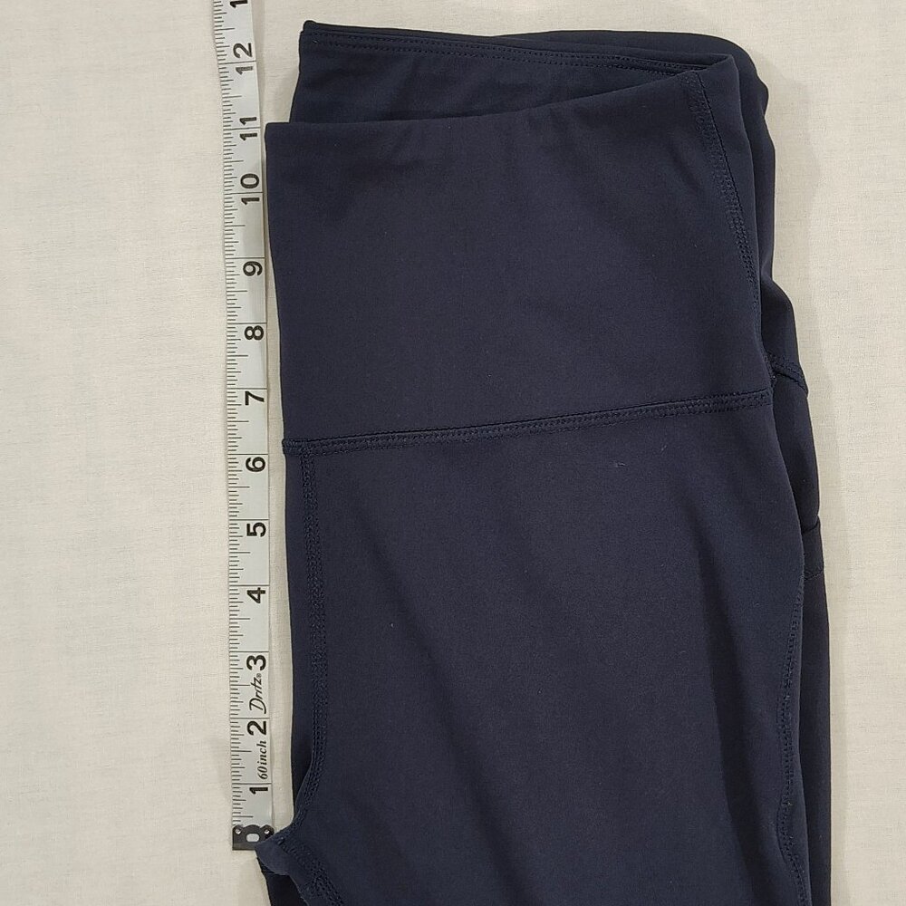 All In Motion High Waist Yoga Leggings Sz L Navy Athletic Workout Pants Pockets - Picture 11 of 15